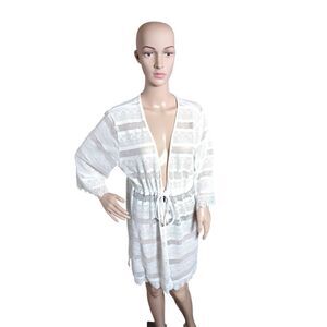 Club Z Collection Cover‎ Up Dress Women's Medium White Swimwear Bathing Suit